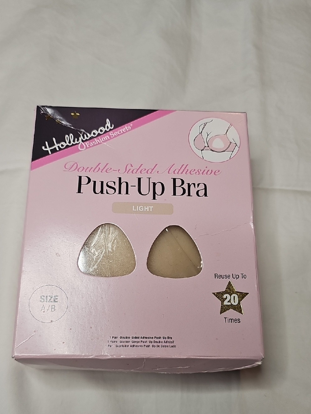 Hollywood Fashion Secrets Double-Sided Adhesive Push-Up Bra - Light